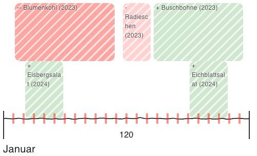 Fruchtfolge im Beetplaner
