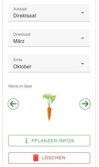 Bearbeiten einer bestehenden Pflanzung.