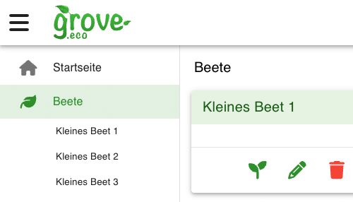 Navigation von grove mit mehreren Beeten